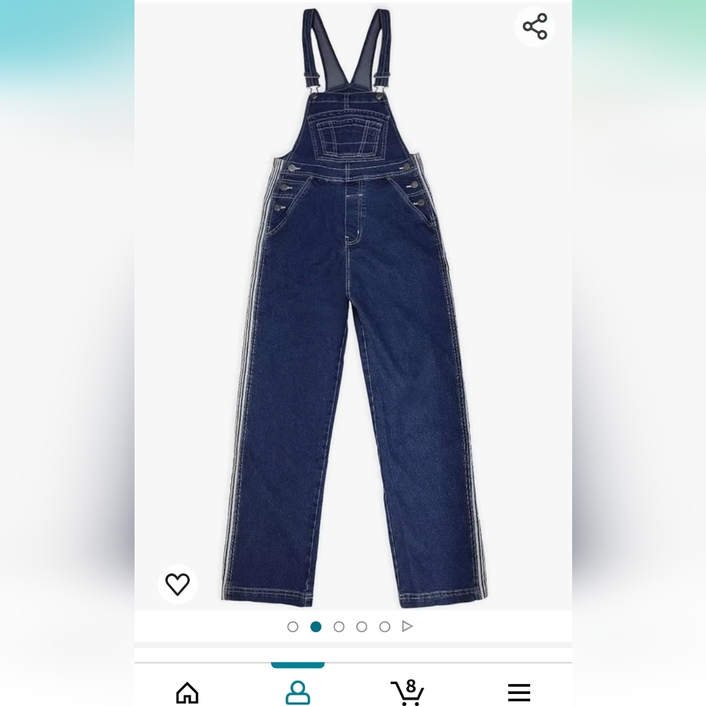 Hybrid & Company Dark Wash Overalls